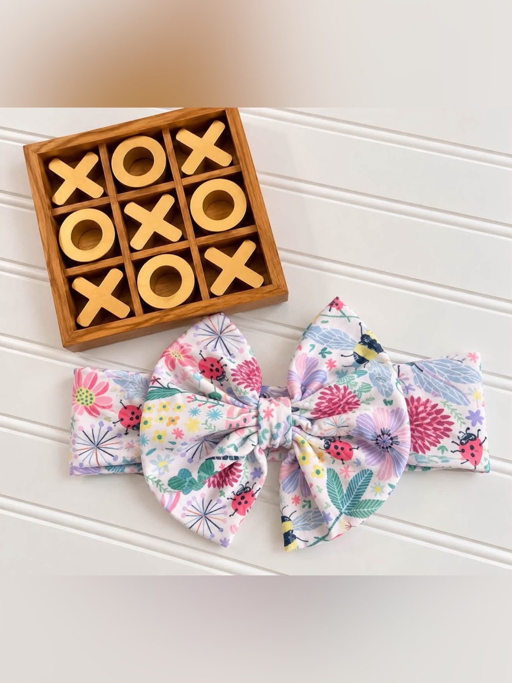 Pete+Lucy Floral Garden Kids Bow Headband - Pink Multicolor